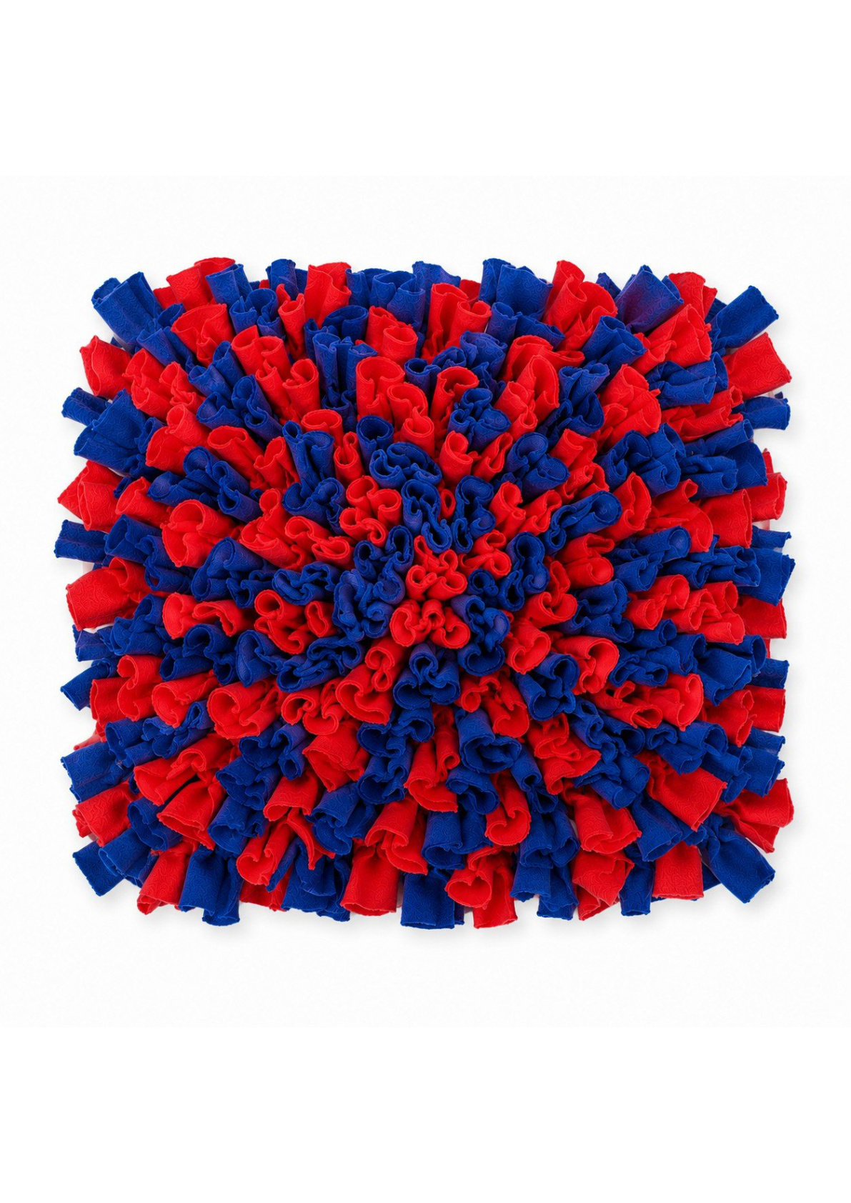 Injara Snuffle Mat top view blue red fleece